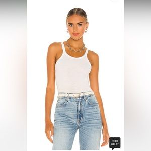 RE/DONE x Hanes Ribbed Tank in Optic White